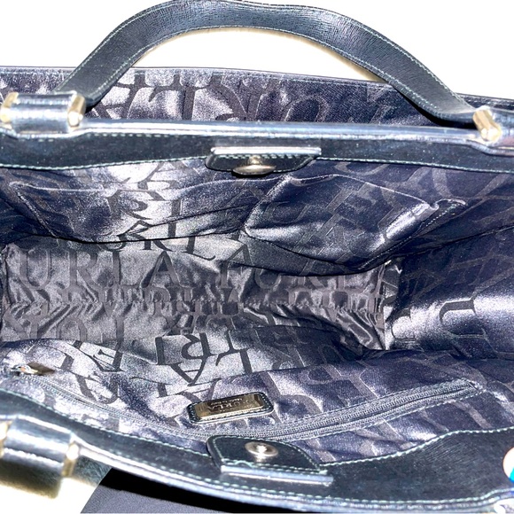 Furla Black Leather Handbag - handle‎ wear needs repair - Picture 8 of 10